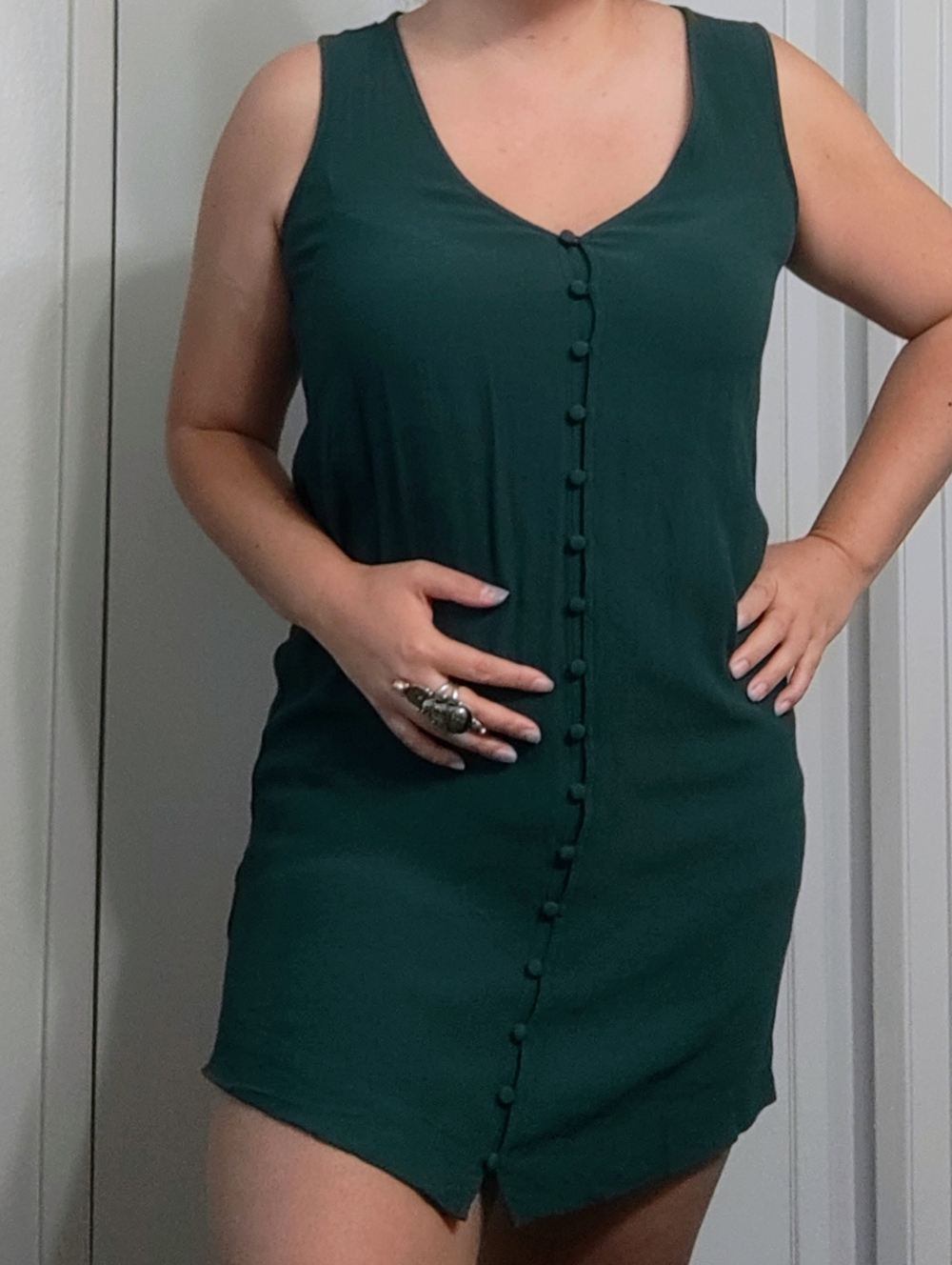Madewell Deep Green Sleeveless Button-Front Tunic/Dress